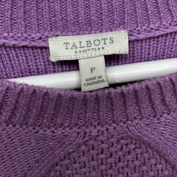 Talbots Women’s Lavender Cable Knit Sweater Long Sleeve Sz P - Picture 5 of 6